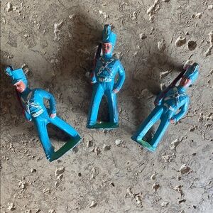 1930s Antique Barclay Lead Metal Toy Soldier West Point Cadets set of 3